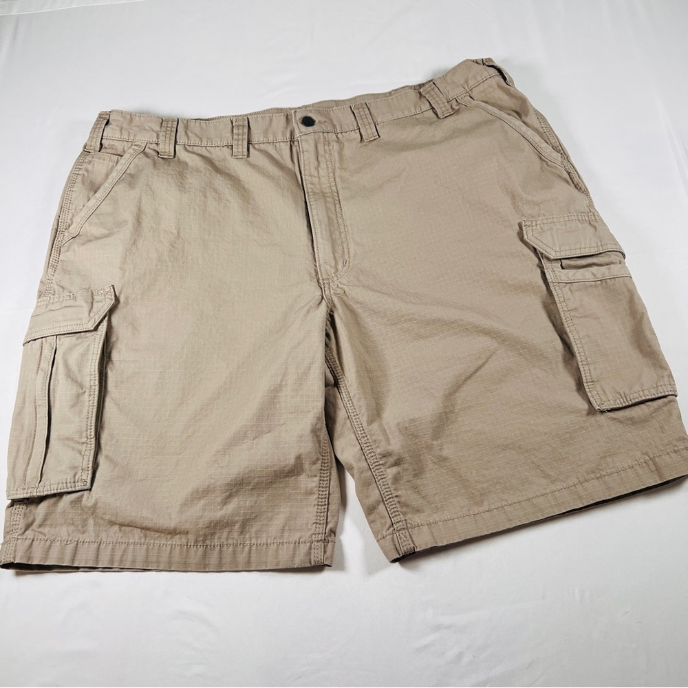 Carhartt Force Relaxed Fit Cargo Shorts Mens 46 Tan Khaki Ripstop Workwear